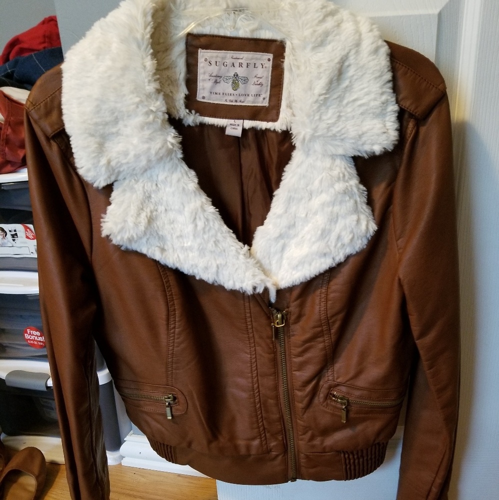 Leather women's jacket